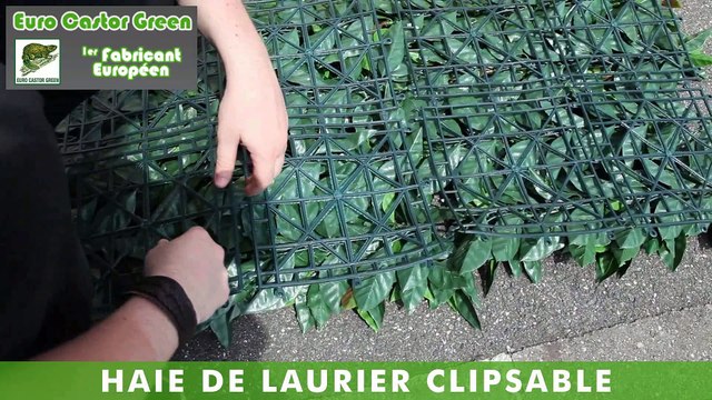 HAIE DE LAURIER CLIPSABLE - HAIE ARTIFICIELLE - BRISE VUE - OCCULTANT - GAZON ARTIFICIEL - GAZON