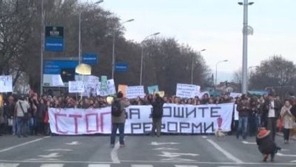 Makedonya'da Öğrenci Protestosu