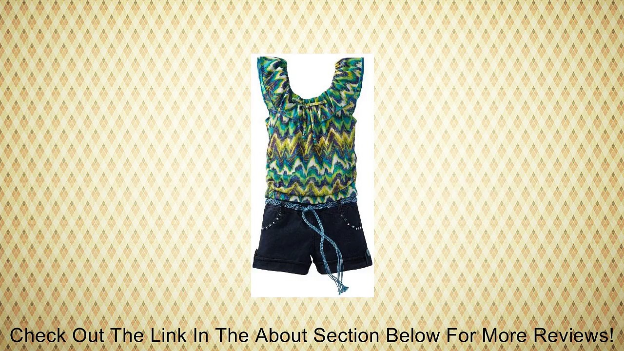 My Michelle Big Girls' Cap Sleeve Design Print Romper, Magenta, 8 Review