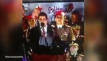 Diego Maradona nods-off during Venezuelan presidents speech