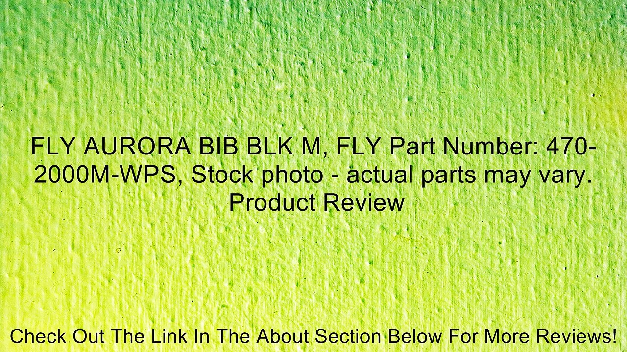 FLY AURORA BIB BLK M, FLY Part Number: 470-2000M-WPS, Stock photo - actual parts may vary. Review