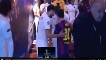 Messi jokes with Zlatan Ibrahimovic & Thiago Motta Barcelona vs PSG 2014
