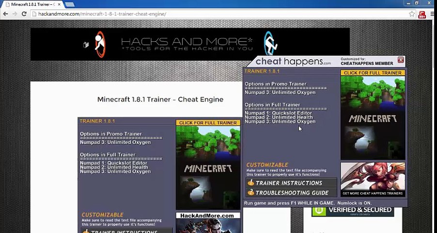 Minecraft 1.8.1 Trainer – Cheat Engine - video Dailymotion