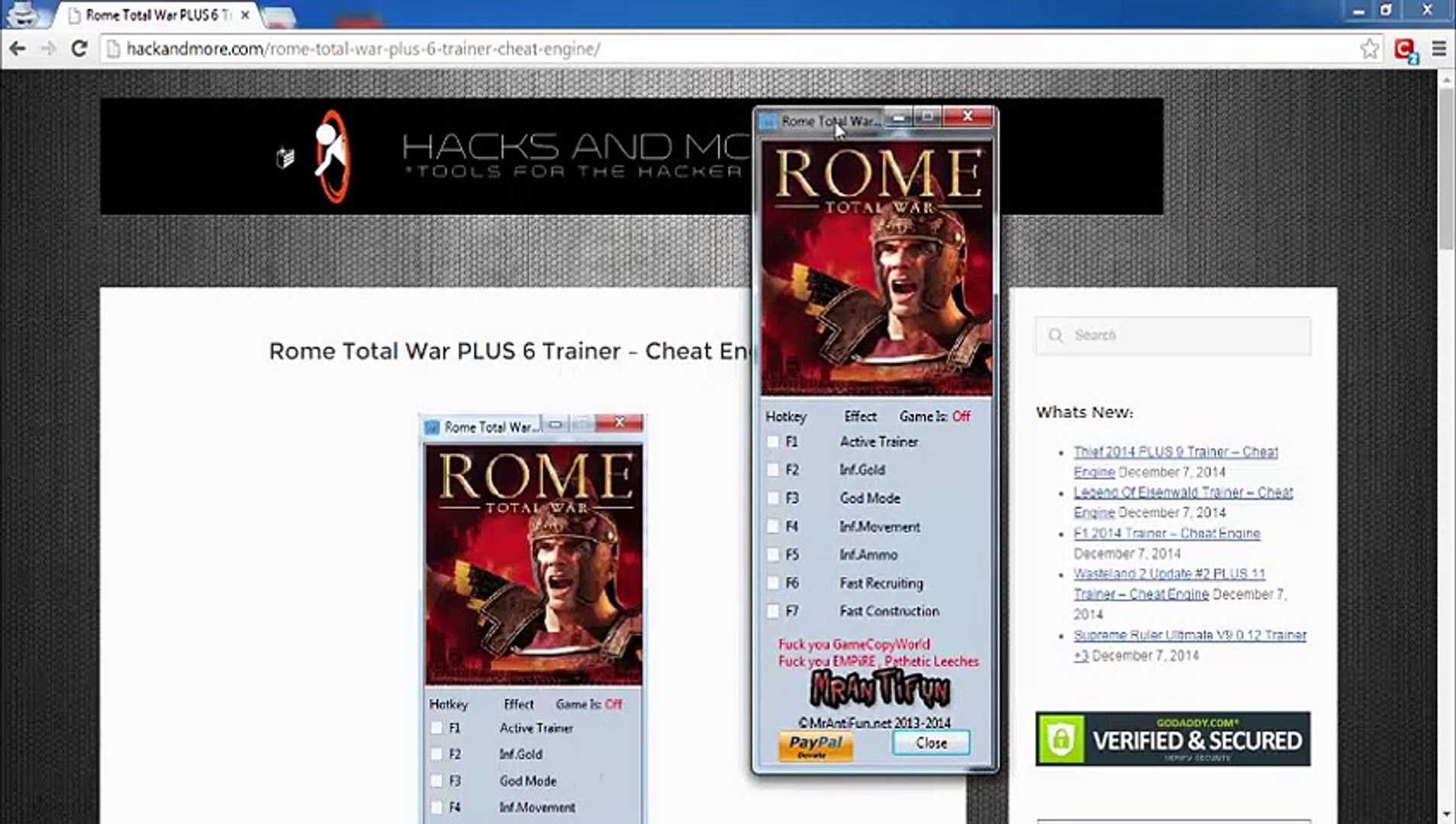 Rome Total War PLUS 6 Trainer – Cheat Engine - video Dailymotion