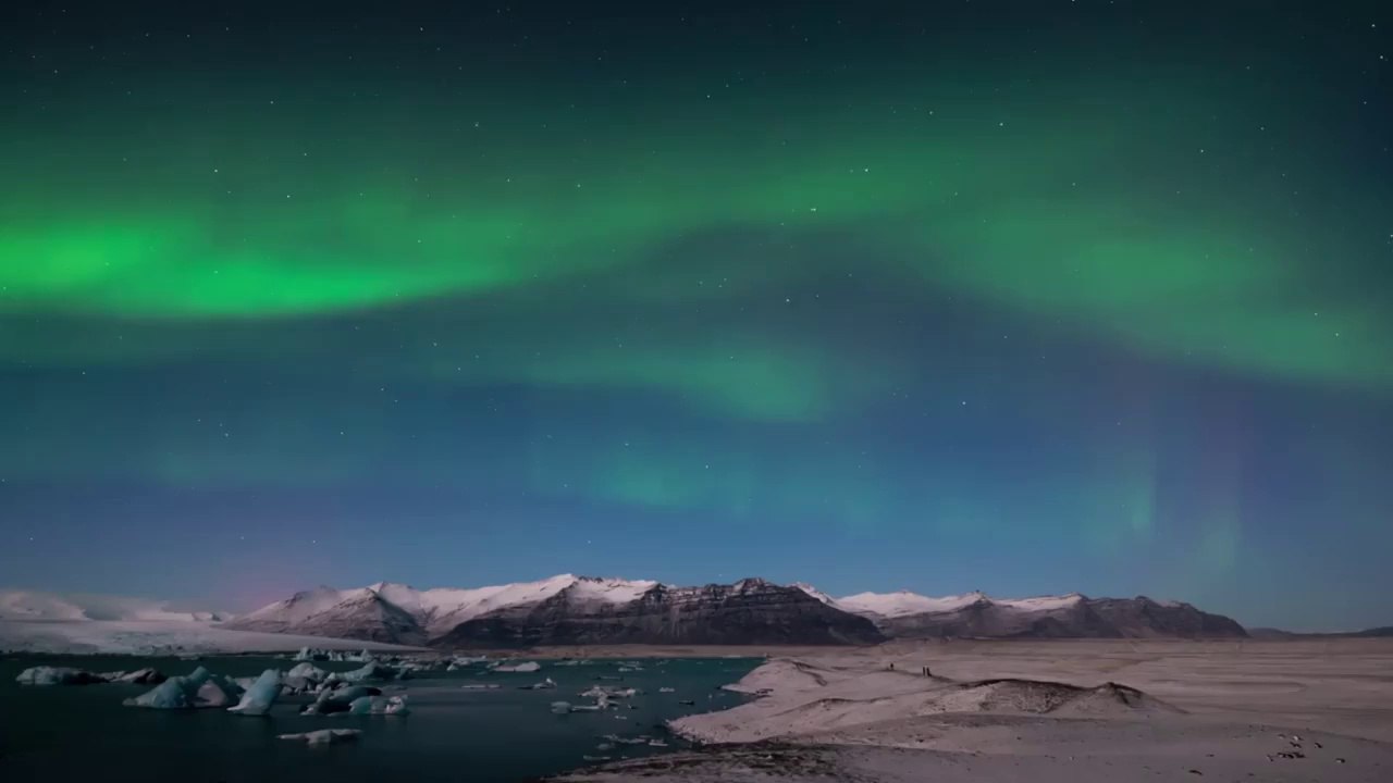 Aurora Borealis, Iceberg, pure beauty and nature  A Drone In Iceland