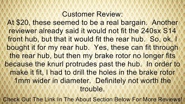 50mm EXTENDED WHEEL STUD BOLT NISSAN 240SX REAR HUBS M12X1.25X50 10pcs Review