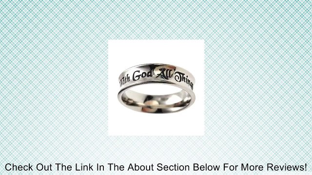 Christian Womens Stainless Steel Matthew 19:26 All Things Are Possible Truth Band Girls Purity Ring Review