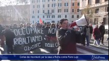 Corteo dei movimenti per la casa a Roma contro Piano Lupi