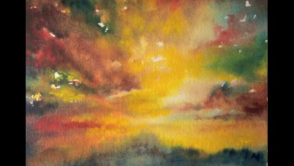 How to paint a California Sunset in Watercolor