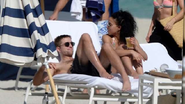 Pattinson & FKA Twigs Share PDA in Miami