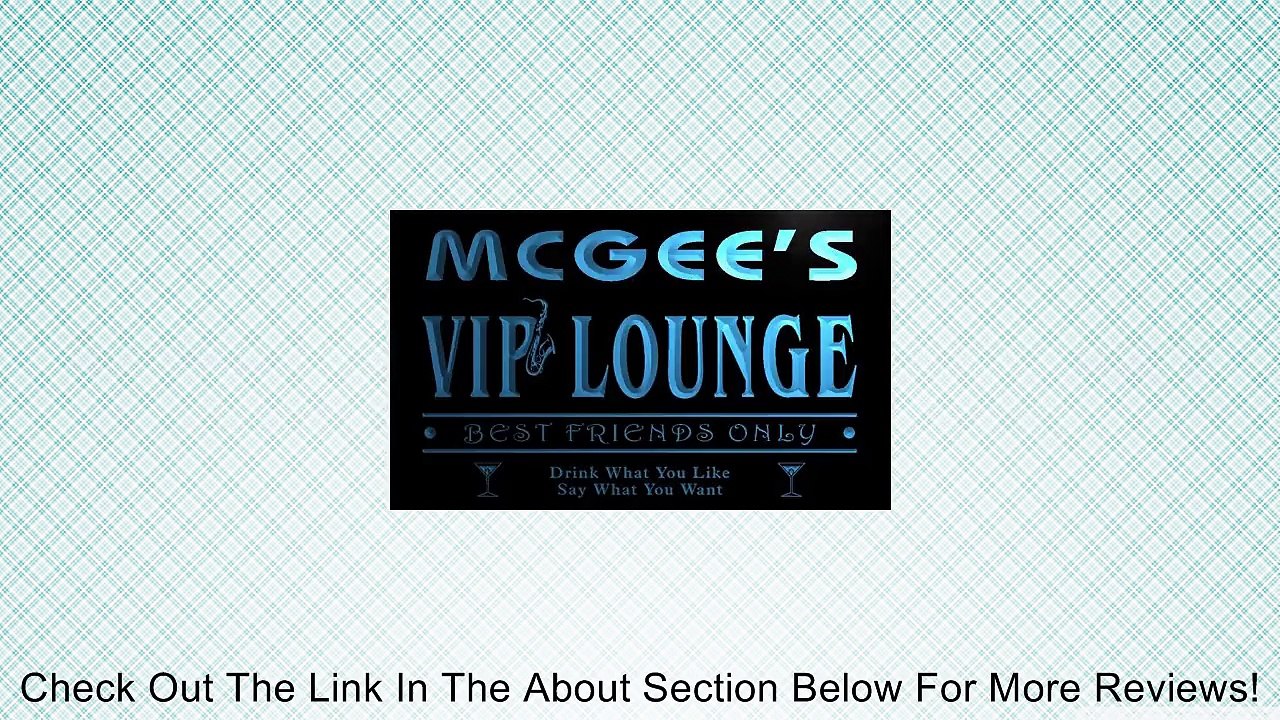 qi1356-b MCGEE's VIP Lounge Club Cocktails Bar Neon Beer Sign Review