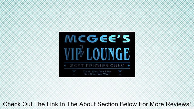 qi1356-b MCGEE's VIP Lounge Club Cocktails Bar Neon Beer Sign Review