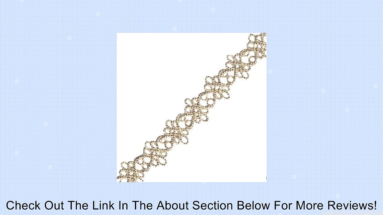 Venus Ribbon Fancy Metallic Knit Braid Trim, 5/8-Inch, White/Gold Review