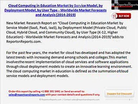Global Cloud Computing in Education Market Analysis Report 2019 by Service Model & User Type