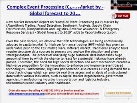 2019 World Complex Event Processing Industry Analysis Report by Challenges & Opportunities