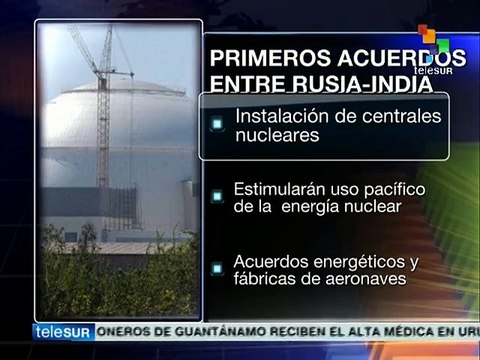 India y Rusia incrementan cooperación en energía nuclear
