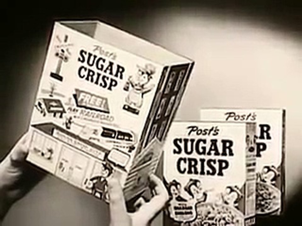 VINTAGE 1950s SUGAR CRISP CEREAL ~ SNEAKY WAY TO SELL TWO BOXES OF CEREAL, INSTEAD OF ONE BOX