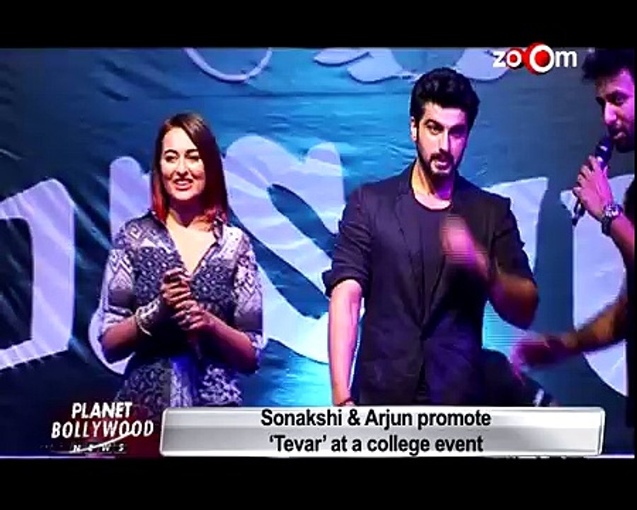 Arjun Kapoor and Sonakshi Sinha promote Tevar movie at a college event Bollywood News Latest