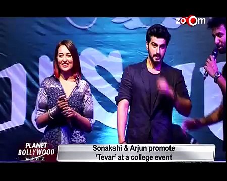 Arjun Kapoor and Sonakshi Sinha promote Tevar movie at a college event Bollywood News Latest