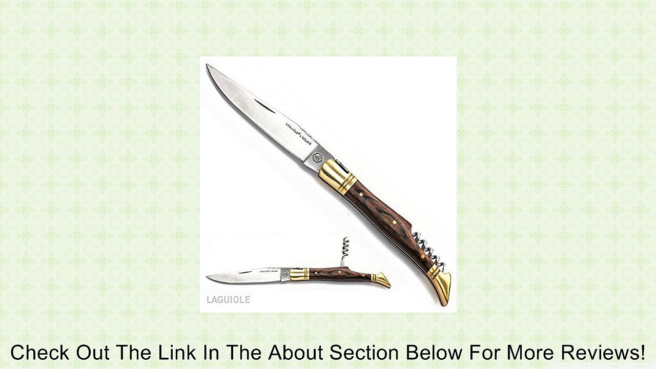 LAGUIOLE 21cm exotic wood handle sommelier knife - brass bolsters Review