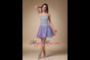 Colorful A-line Sweetheart Leopard Fabric and Organza Prom Dress Homecoming Dress