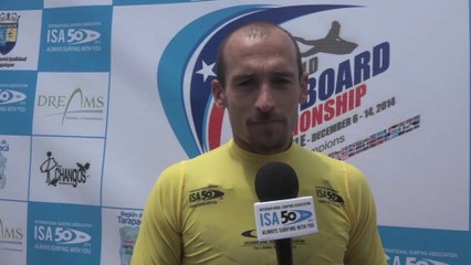 AMAURY LAVERNHE REACTION CHAMPION DU MONDE ISA DE BODYBOARD DROP KNEE - IQUIQUE, CHILI - 12.12.2014