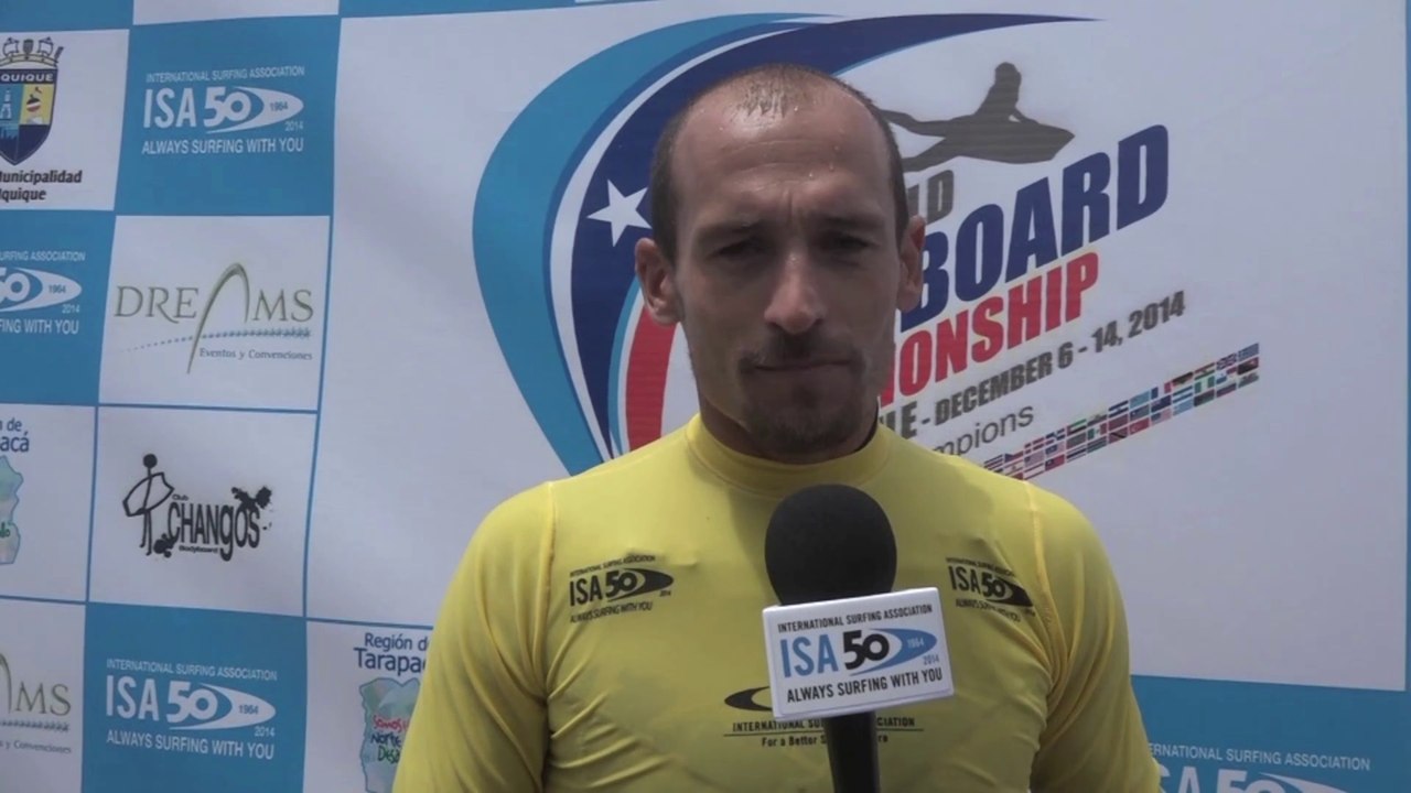 AMAURY LAVERNHE REACTION CHAMPION DU MONDE ISA DE BODYBOARD DROP KNEE - IQUIQUE, CHILI - 12.12.2014