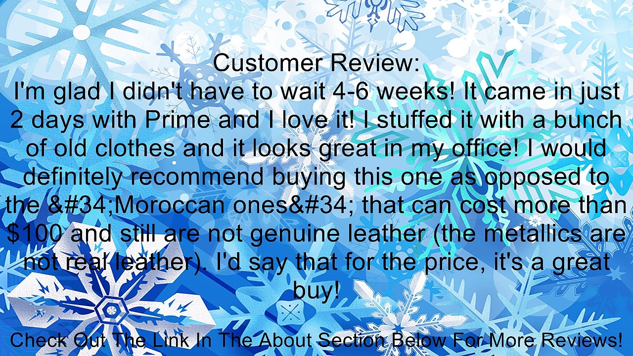 Gold Egyptian Morrocan Handmade Leather Ottoman foot stool UNSTUFFED FP-1 Review