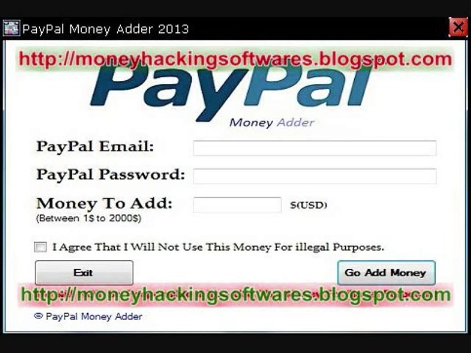 PayPal Money Adder 2013