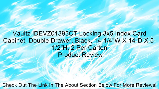 Vaultz IDEVZ01393CT Locking 3x5 Index Card Cabinet, Double Drawer, Black, 14-1/4 W X 14 D X 5-1/2 H, 2 Per Carton Review
