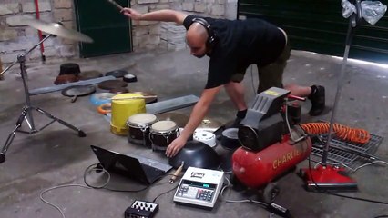 Performer Uses Garage Items To Create Beautiful Music