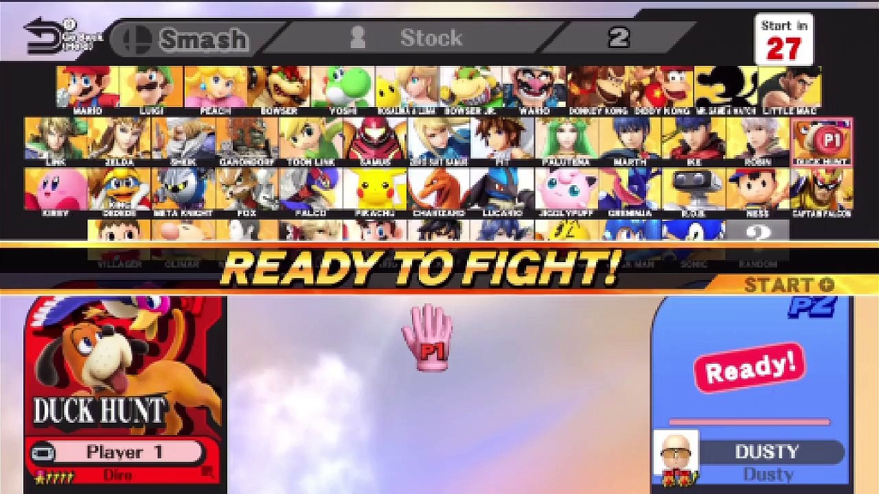 Super Smash Bros. For Wii U Ranked Online Wi-Fi Battle / Match / Fight - Playing As Duck Hunt