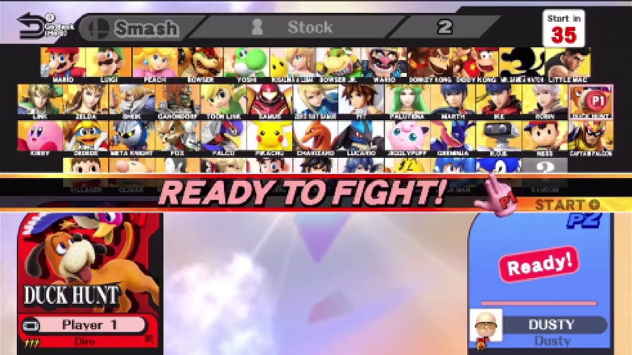 Super Smash Bros. For Wii U Ranked Online Wi-Fi Battle / Match / Fight - Playing As Duck Hunt