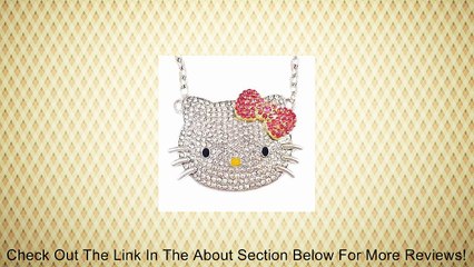 Large Kitty Crystal Pendant Necklace With Pink Bow Review