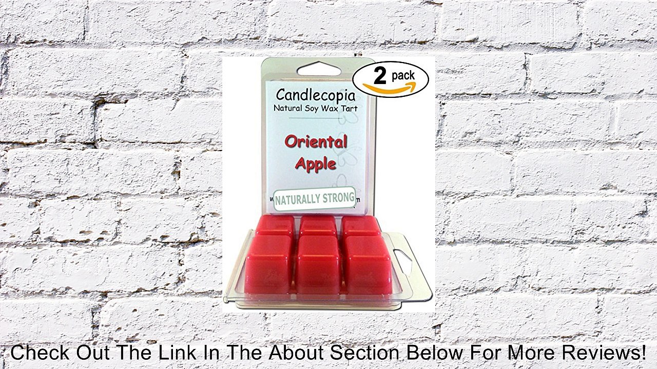 Oriental Apple 6.4 oz Scented Wax Melts - An exotic blend of pomegranate, apple peach and strawberry - 2-Pack of naturally strong scented soy wax cubes throw 50+ hours of fragrance when melted in Scentsy�, Yankee Candle� or standard electric tart warmer R