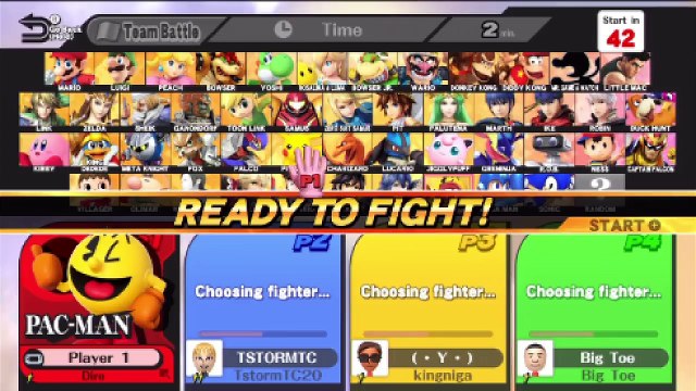 Super Smash Bros. For Wii U Ranked Online Wi-Fi Team Battle / Match / Fight - Playing As Pac-Man