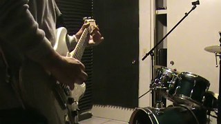 Rock guitar improv controlling Drum machine w- foot pedal