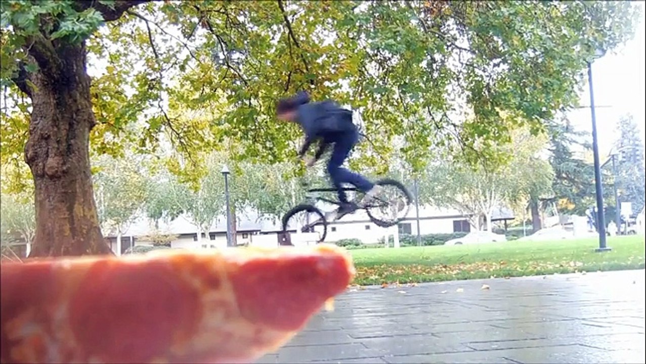 BMX Riders Use Pizza For Ramps