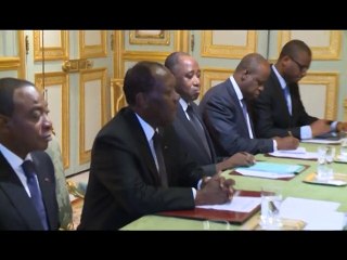 Coopération France - CI rencontre des présidents Ouattara et Hollande