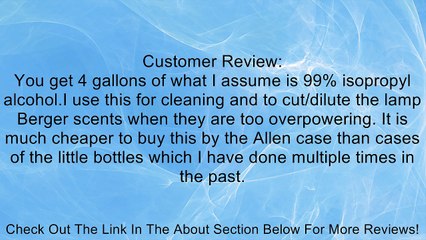 Isopropyl Alcohol - IPA 99.5% (4-1 Gallon) Review