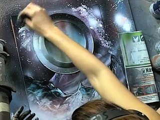 Spray paint galaxy spraypaintartsecrets free video lesson tutorial