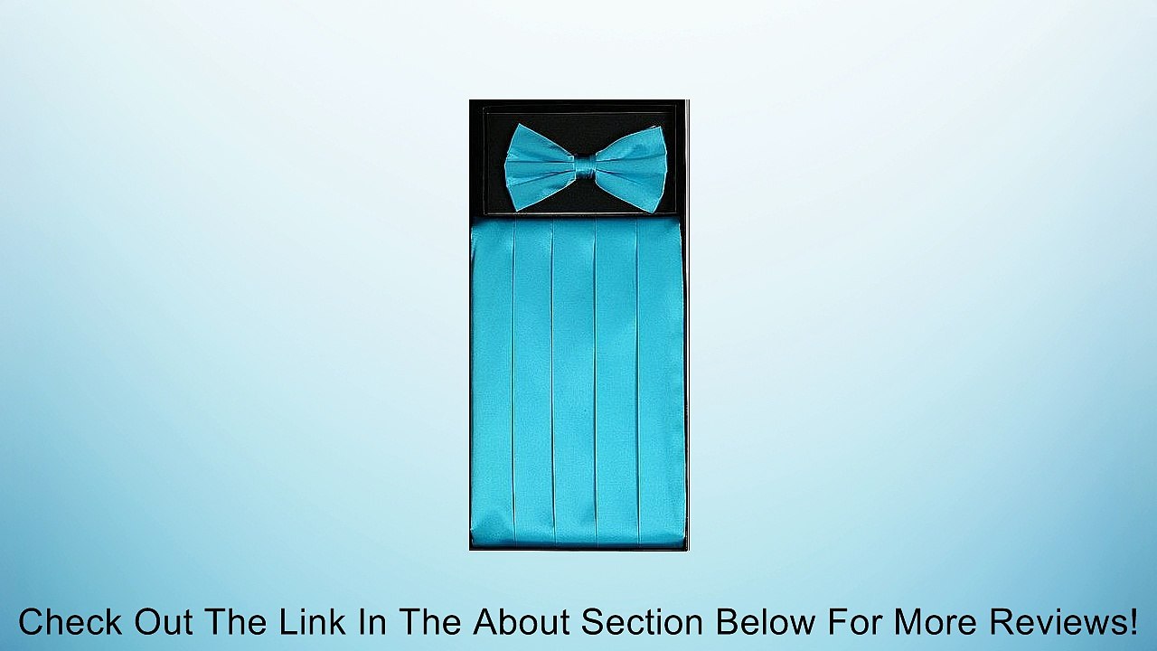 Classy Turquoise Cummerbund and Bow Tie Set with Box Review