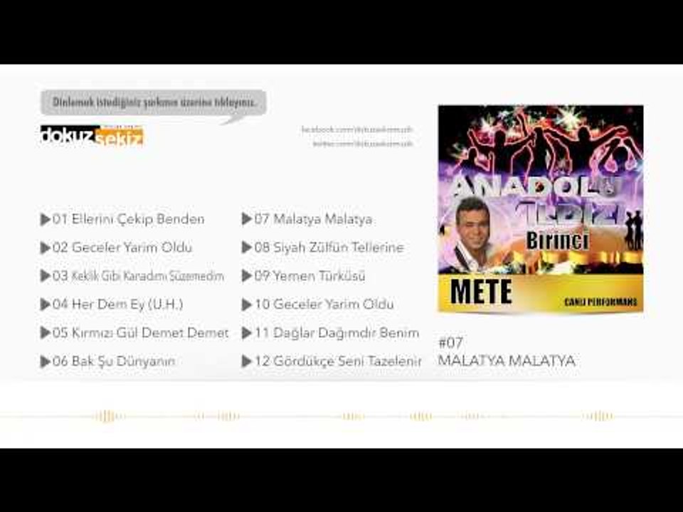 Anadolu Yıldızı Mete - Malatya Malatya (Official Audio)