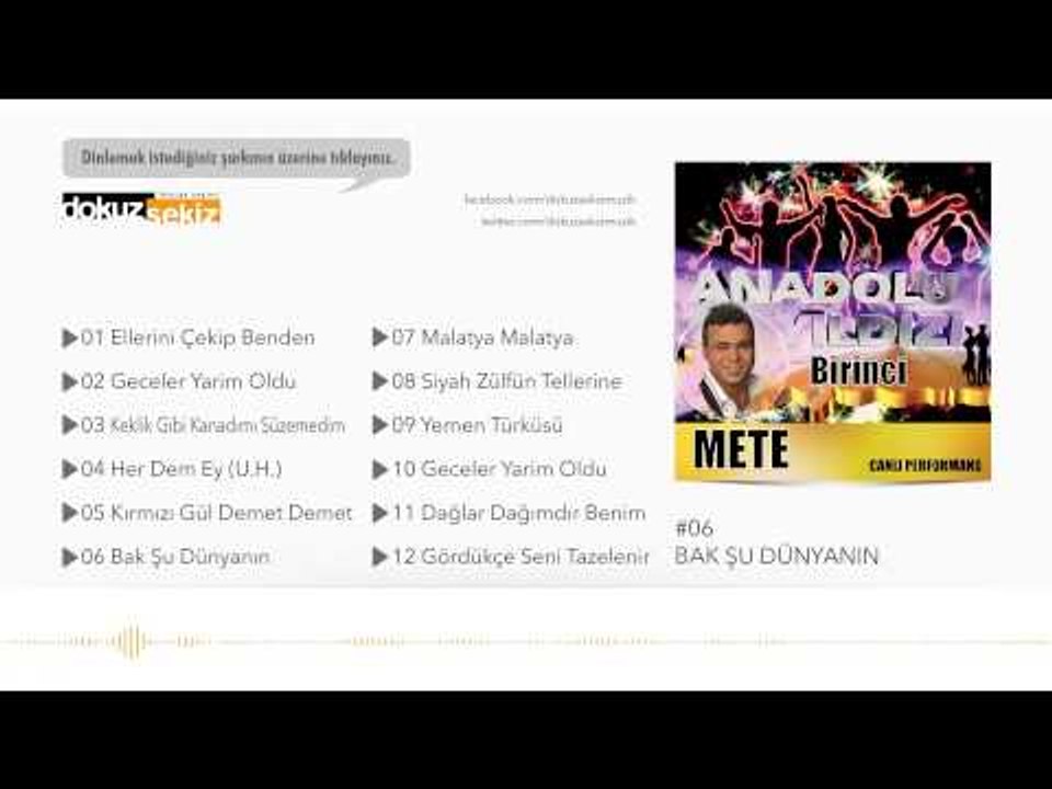Anadolu Yıldızı Mete - Bak Şu Dünyanın (Official Audio)