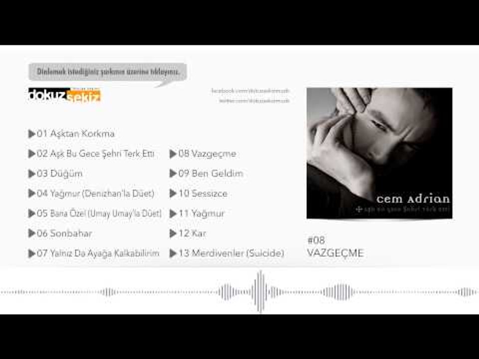 Cem Adrian - Vazgeçme (Official Audio)