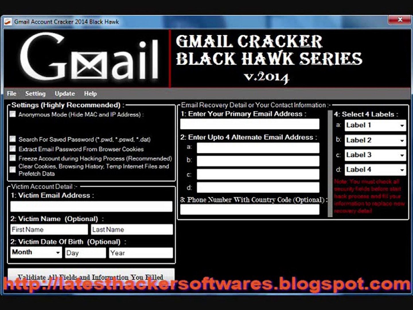 Gmail Account Cracker 2014 Black Hawk