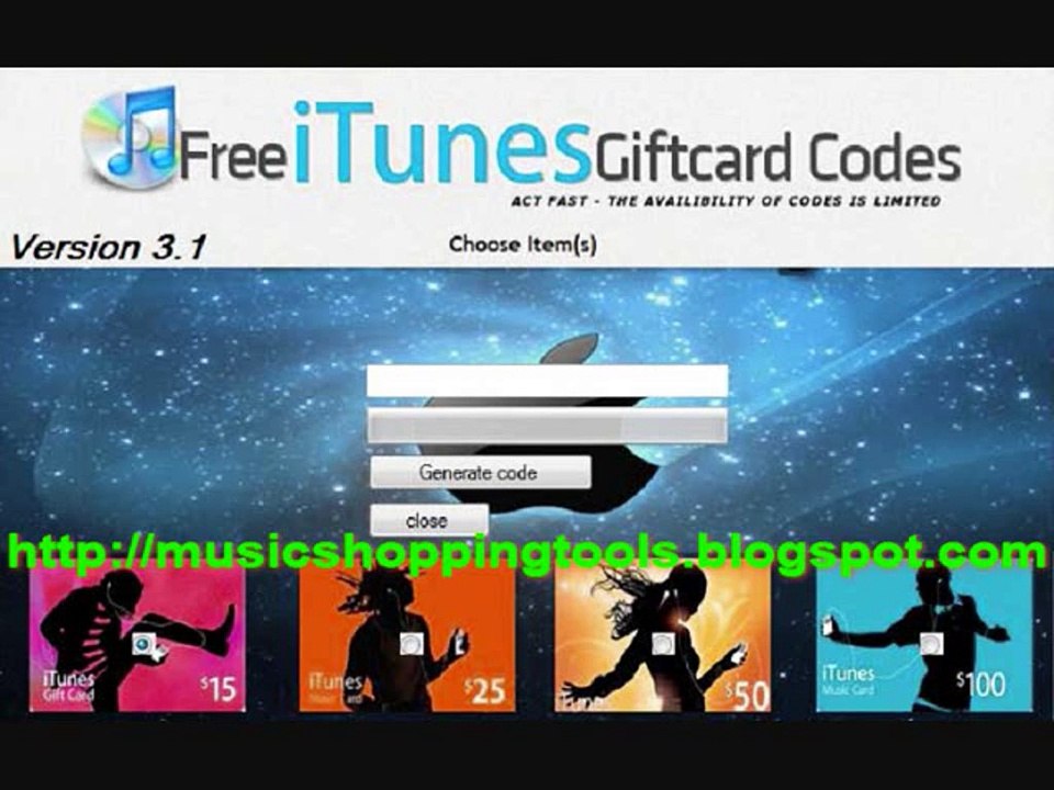 iTunes Gift Card Generator 2014 v3.1