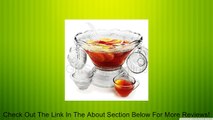 GLASS PUNCH BOWL - 27 piece Set - 5 Quarts - Twelve 8 ounce cups   Ladle - Brand NEW - Gift Boxed Review