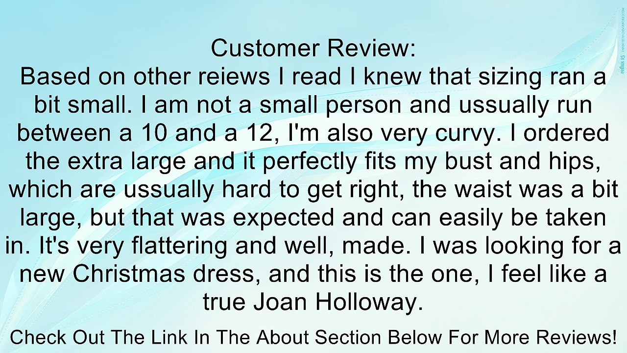 Red Rockabilly Secretary Pinup Wiggle Pencil 3/4 Sleeve Women's Dress Review