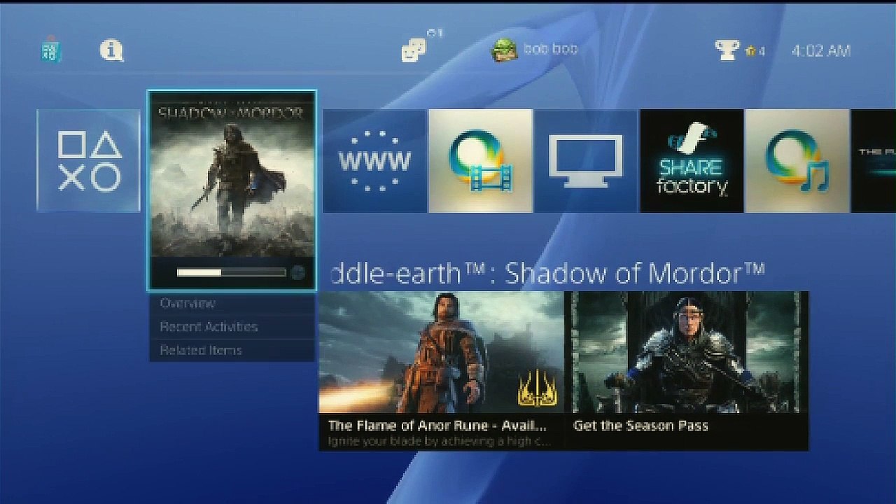 Tutorial For How To Launch Middle-Earth  Shadow of Mordor On The PlayStation 4 / PS4